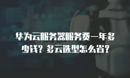 华为云服务器服务费一年多少钱？多云选型怎么省？