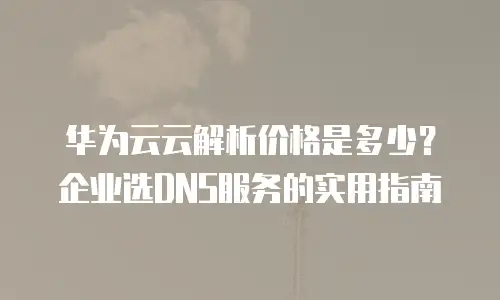 华为云云解析价格是多少？企业选DNS服务的实用指南