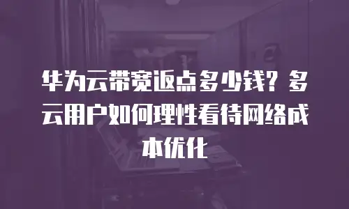 华为云带宽返点多少钱？多云用户如何理性看待网络成本优化