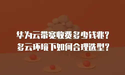 华为云带宽收费多少钱兆？多云环境下如何合理选型？