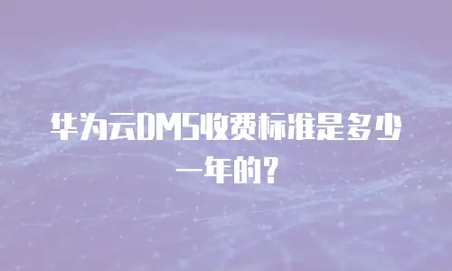 华为云DMS收费标准是多少一年的？