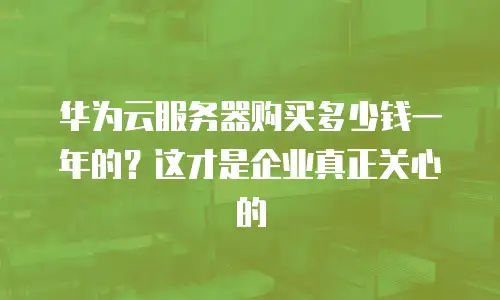 华为云服务器购买多少钱一年的？这才是企业真正关心的