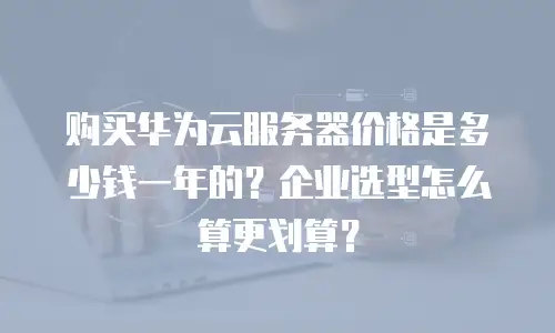 购买华为云服务器价格是多少钱一年的？企业选型怎么算更划算？