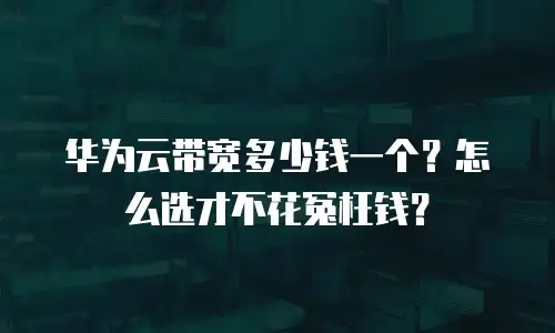 华为云带宽多少钱一个？怎么选才不花冤枉钱？