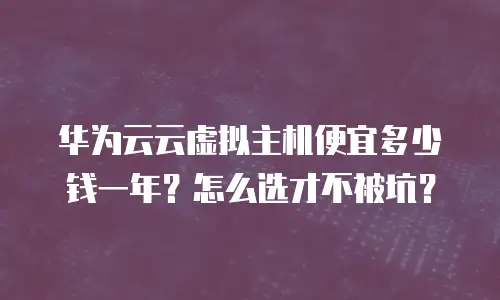 华为云云虚拟主机便宜多少钱一年？怎么选才不被坑？