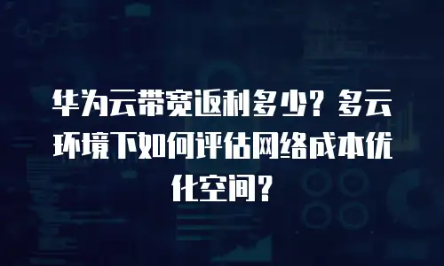 华为云带宽返利多少？多云环境下如何评估网络成本优化空间？