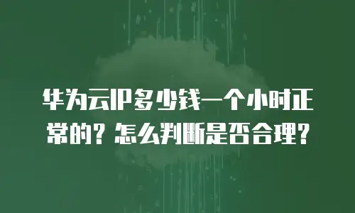 华为云IP多少钱一个小时正常的？怎么判断是否合理？