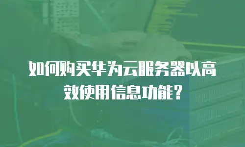 如何购买华为云服务器以高效使用信息功能？