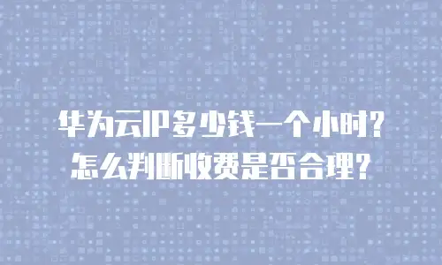 华为云IP多少钱一个小时？怎么判断收费是否合理？