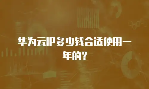 华为云IP多少钱合适使用一年的？