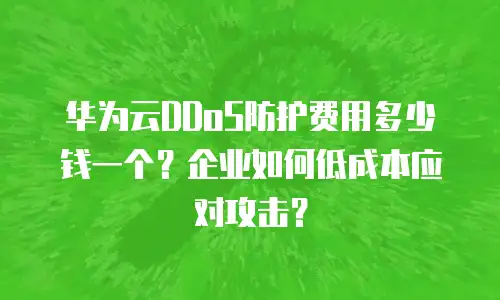 华为云DDoS防护费用多少钱一个？企业如何低成本应对攻击？