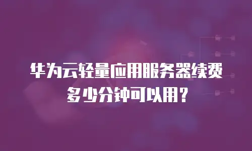 华为云轻量应用服务器续费多少分钟可以用？