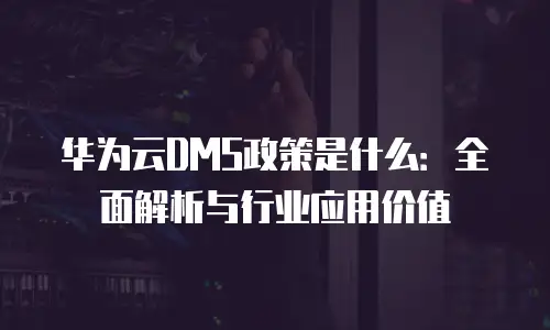 华为云DMS政策是什么：全面解析与行业应用价值