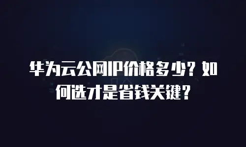 华为云公网IP价格多少？如何选才是省钱关键？