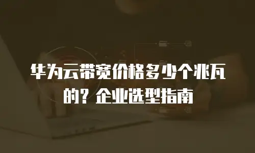 华为云带宽价格多少个兆瓦的？企业选型指南