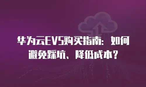 华为云EVS购买指南：如何避免踩坑、降低成本？