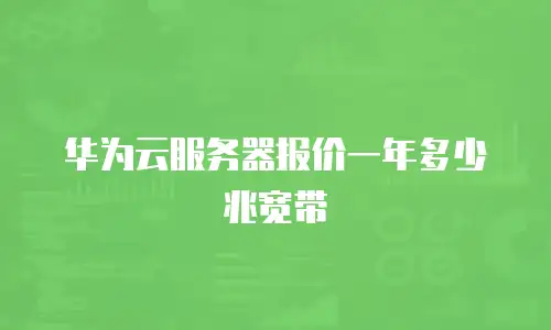 华为云服务器报价一年多少兆宽带