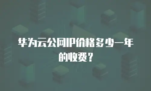 华为云公网IP价格多少一年的收费？