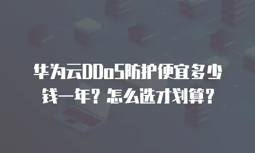 华为云DDoS防护便宜多少钱一年？怎么选才划算？