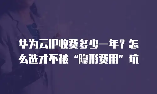 华为云IP收费多少一年？怎么选才不被“隐形费用”坑