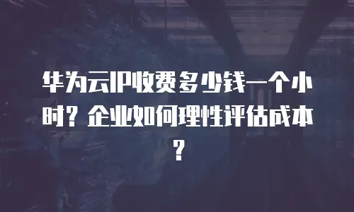 华为云IP收费多少钱一个小时？企业如何理性评估成本？