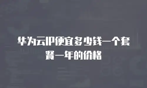华为云IP便宜多少钱一个套餐一年的价格