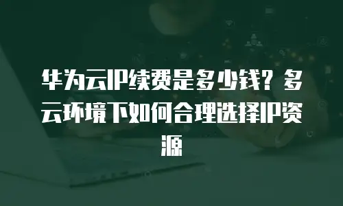 华为云IP续费是多少钱？多云环境下如何合理选择IP资源