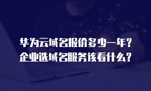 华为云域名报价多少一年？企业选域名服务该看什么？