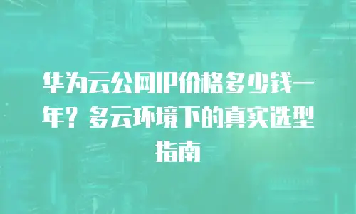 华为云公网IP价格多少钱一年？多云环境下的真实选型指南