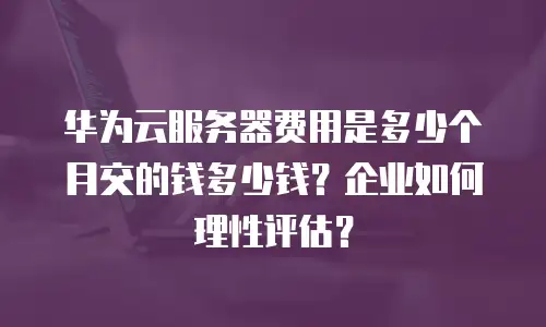 华为云服务器费用是多少个月交的钱多少钱？企业如何理性评估？