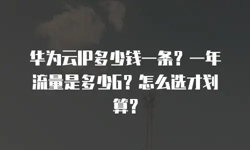 华为云IP多少钱一条？一年流量是多少G？怎么选才划算？