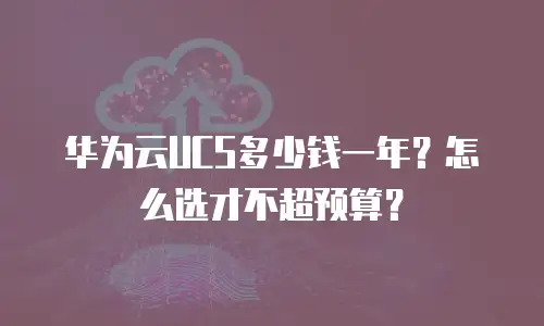 华为云UCS多少钱一年？怎么选才不超预算？