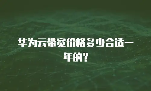 华为云带宽价格多少合适一年的？