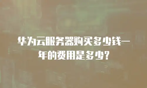 华为云服务器购买多少钱一年的费用是多少？