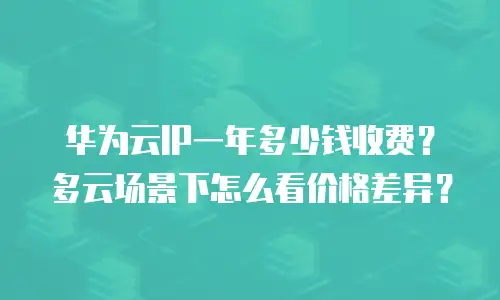 华为云IP一年多少钱收费？多云场景下怎么看价格差异？