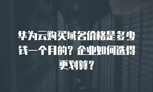 华为云购买域名价格是多少钱一个月的？企业如何选得更划算？