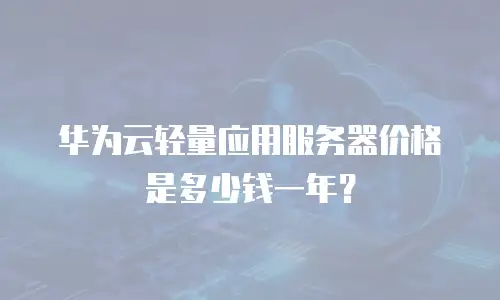 华为云轻量应用服务器价格是多少钱一年？