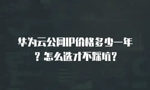 华为云公网IP价格多少一年？怎么选才不踩坑？