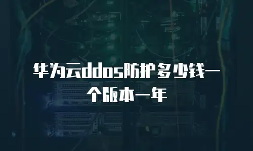 华为云ddos防护多少钱一个版本一年