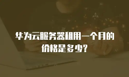 华为云服务器租用一个月的价格是多少？