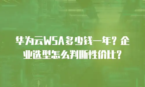 华为云WSA多少钱一年？企业选型怎么判断性价比？