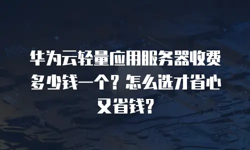 华为云轻量应用服务器收费多少钱一个？怎么选才省心又省钱？