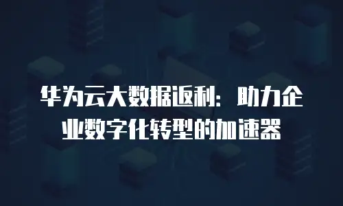 华为云大数据返利：助力企业数字化转型的加速器