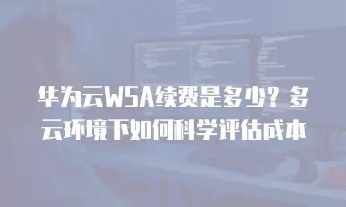 华为云WSA续费是多少？多云环境下如何科学评估成本