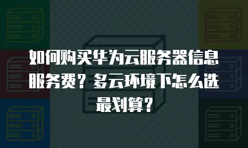 如何购买华为云服务器信息服务费？多云环境下怎么选最划算？