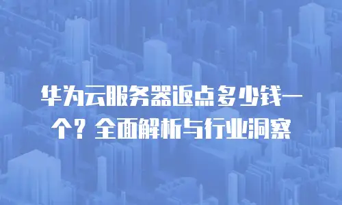 华为云服务器返点多少钱一个？全面解析与行业洞察