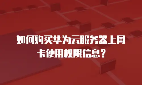如何购买华为云服务器上网卡使用权限信息？