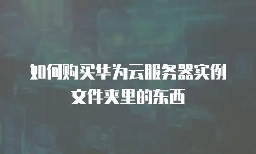如何购买华为云服务器实例文件夹里的东西