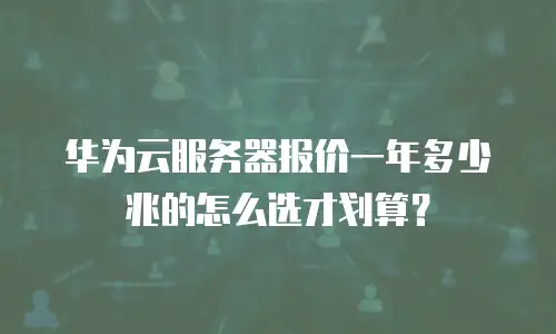 华为云服务器报价一年多少兆的怎么选才划算？