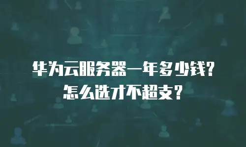 华为云服务器一年多少钱？怎么选才不超支？